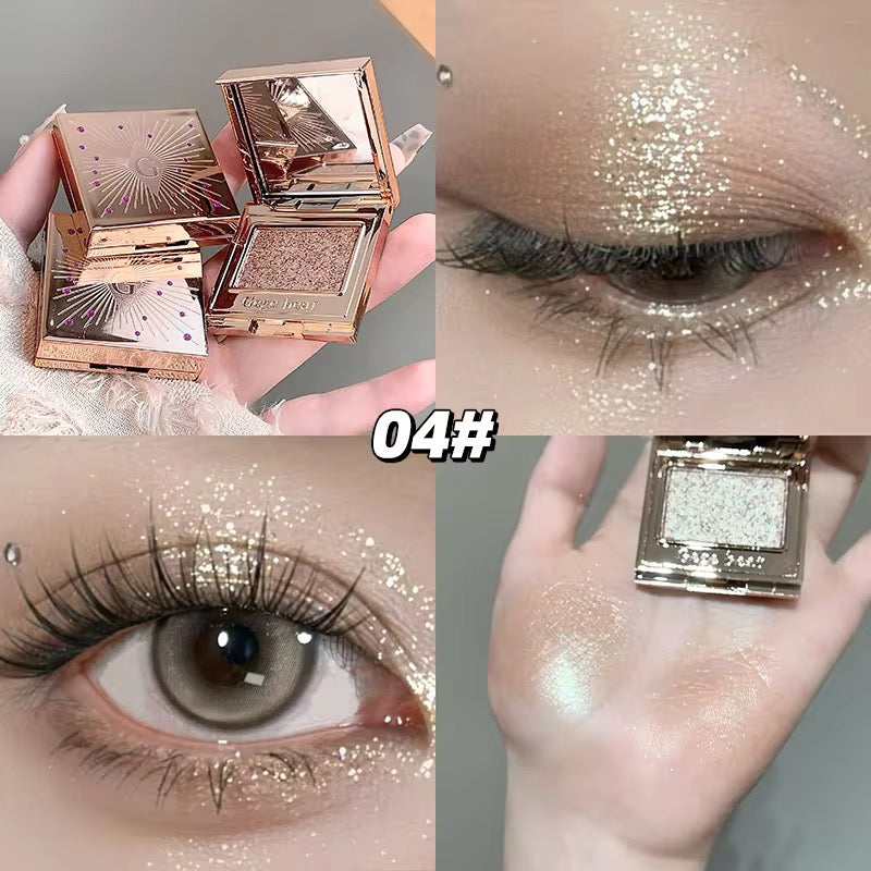 Luxury Monochrome Glitter Eyeshadow 💖 | High-Shine Sparkle ✨ | Korean INS Glam Compact