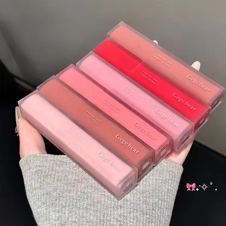 Gege Bear Korean Matte Soft Mist Lip Tint 💕✨ | Blur Velvet Finish 🌸 | Daily Nude Pink Shades