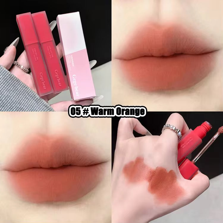 Gege Bear Korean Matte Soft Mist Lip Tint 💕✨ | Blur Velvet Finish 🌸 | Daily Nude Pink Shades