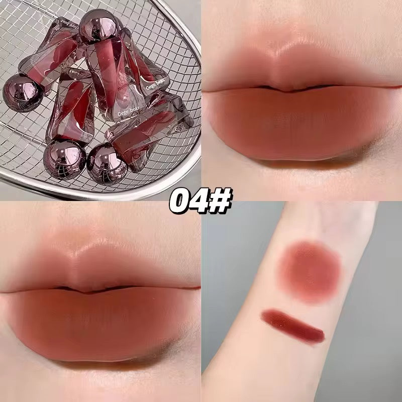 Gege Bear Crystal Lip Tint ✨💖 | Glassy Soft-Matte Lips 🌸 | Korean INS Luxury Tint