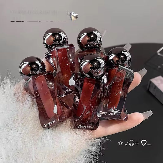 Gege Bear Crystal Lip Tint ✨💖 | Glassy Soft-Matte Lips 🌸 | Korean INS Luxury Tint