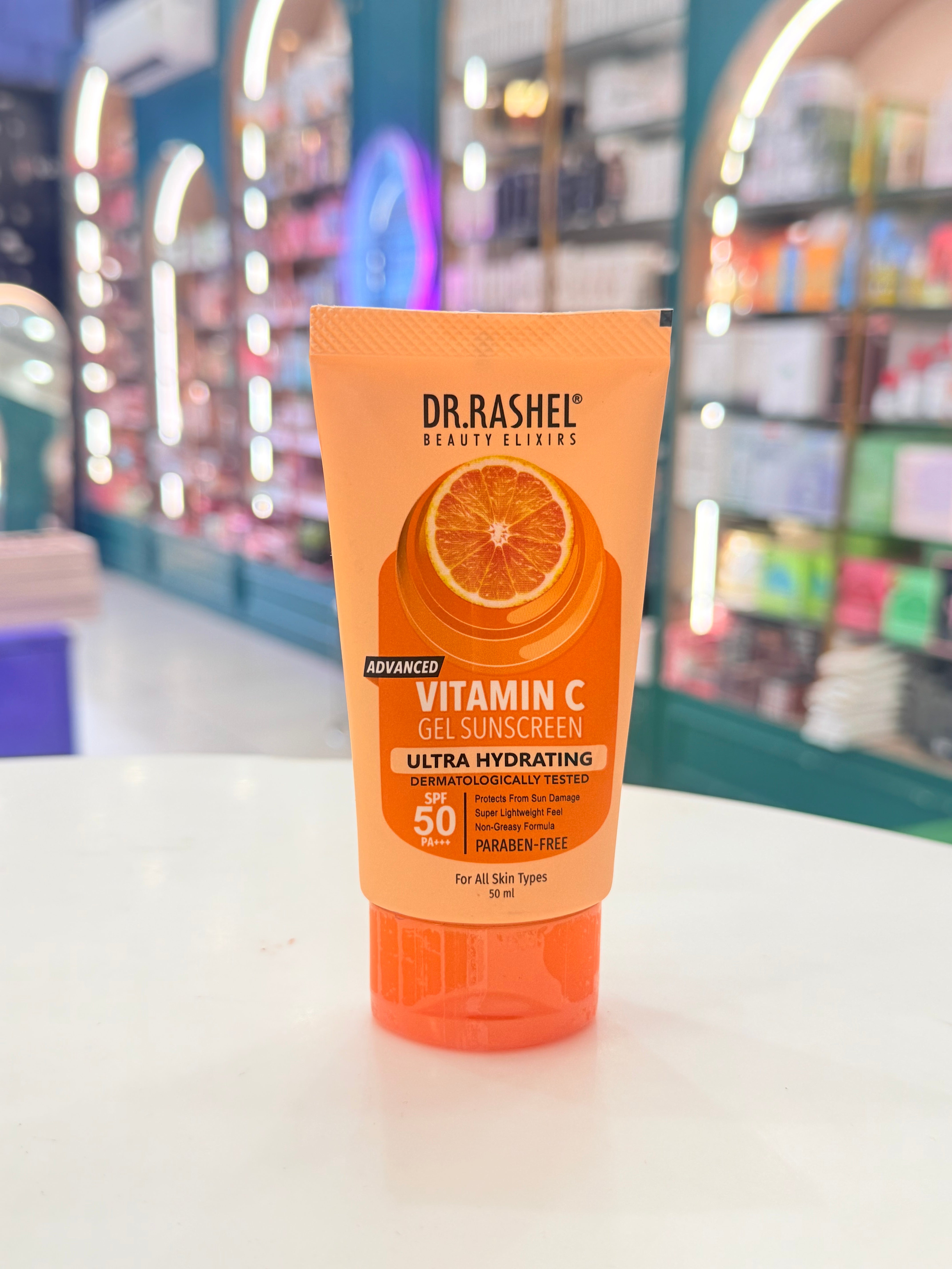 Dr. Rashel Advanced Vitamin C Gel Sunscreen SPF 50 PA+++ – Ultra Hydrating, Lightweight, No White Cast | 50ml