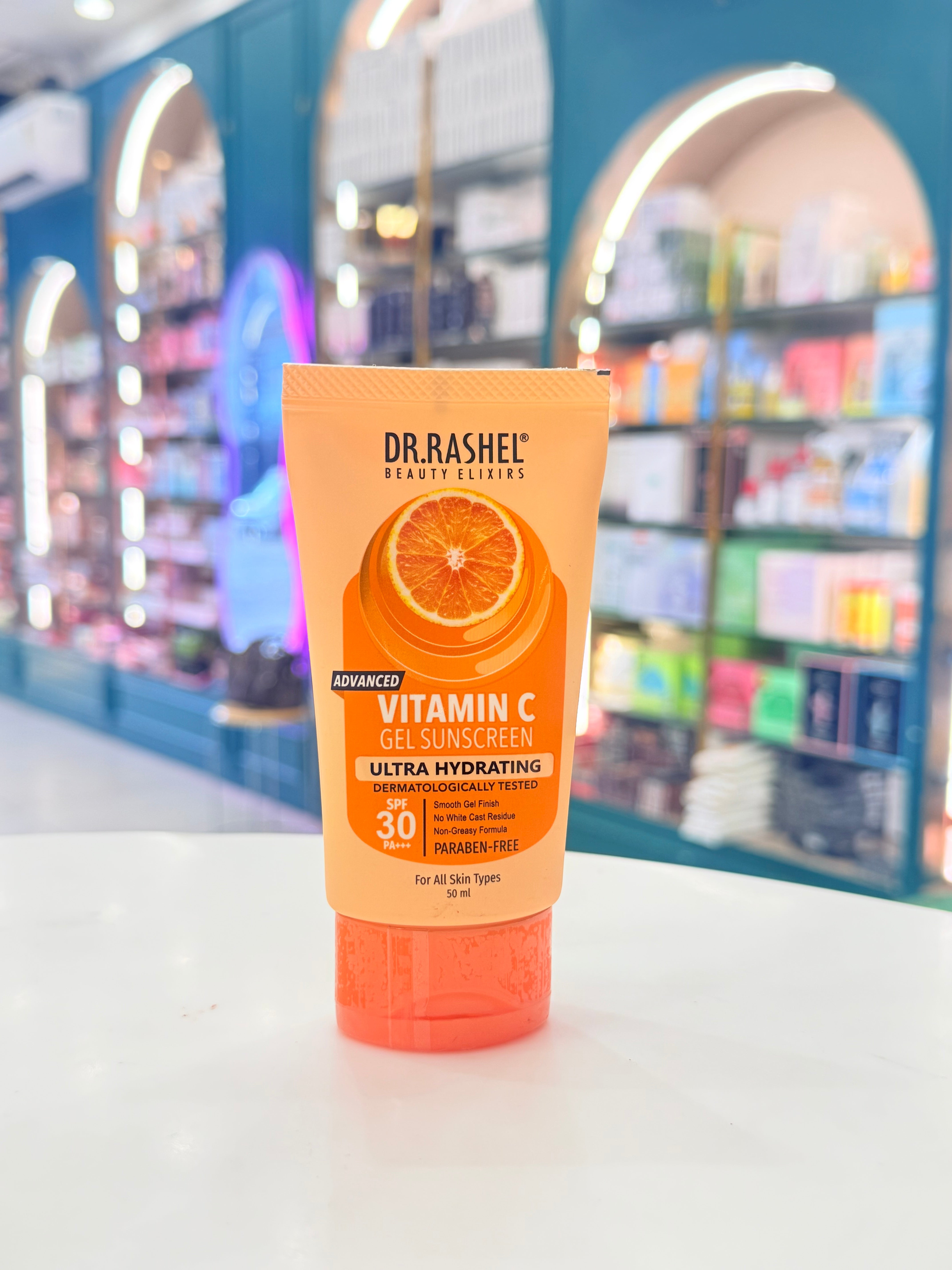 Dr. Rashel Vitamin C Gel Sunscreen SPF 30 PA+++ | Ultra Hydrating, No White Cast, Non-Greasy | 50ml
