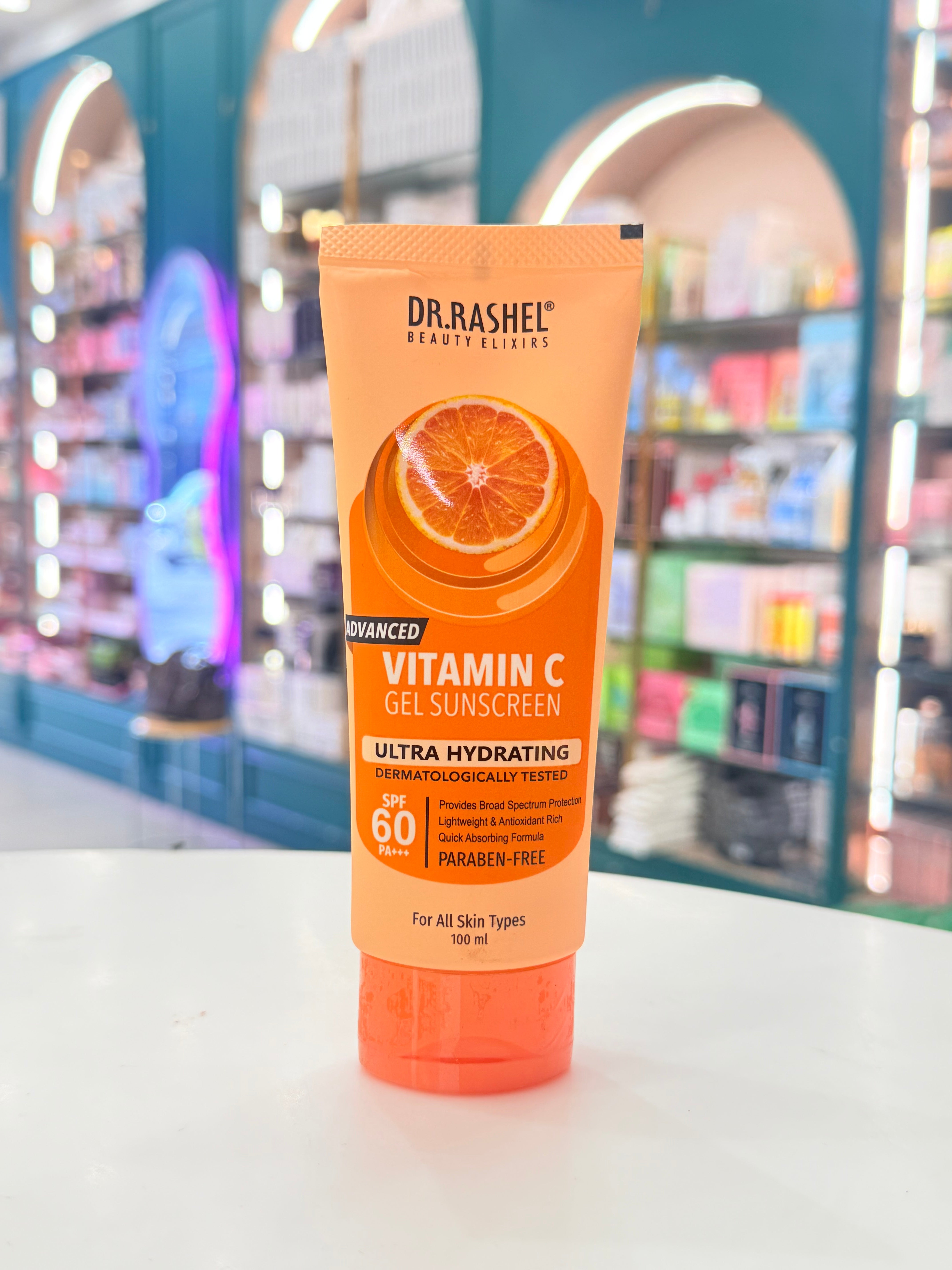 Dr. Rashel Advanced Vitamin C Gel Sunscreen SPF 60 PA+++ – Ultra Hydrating, Lightweight, No White Cast | 100ml