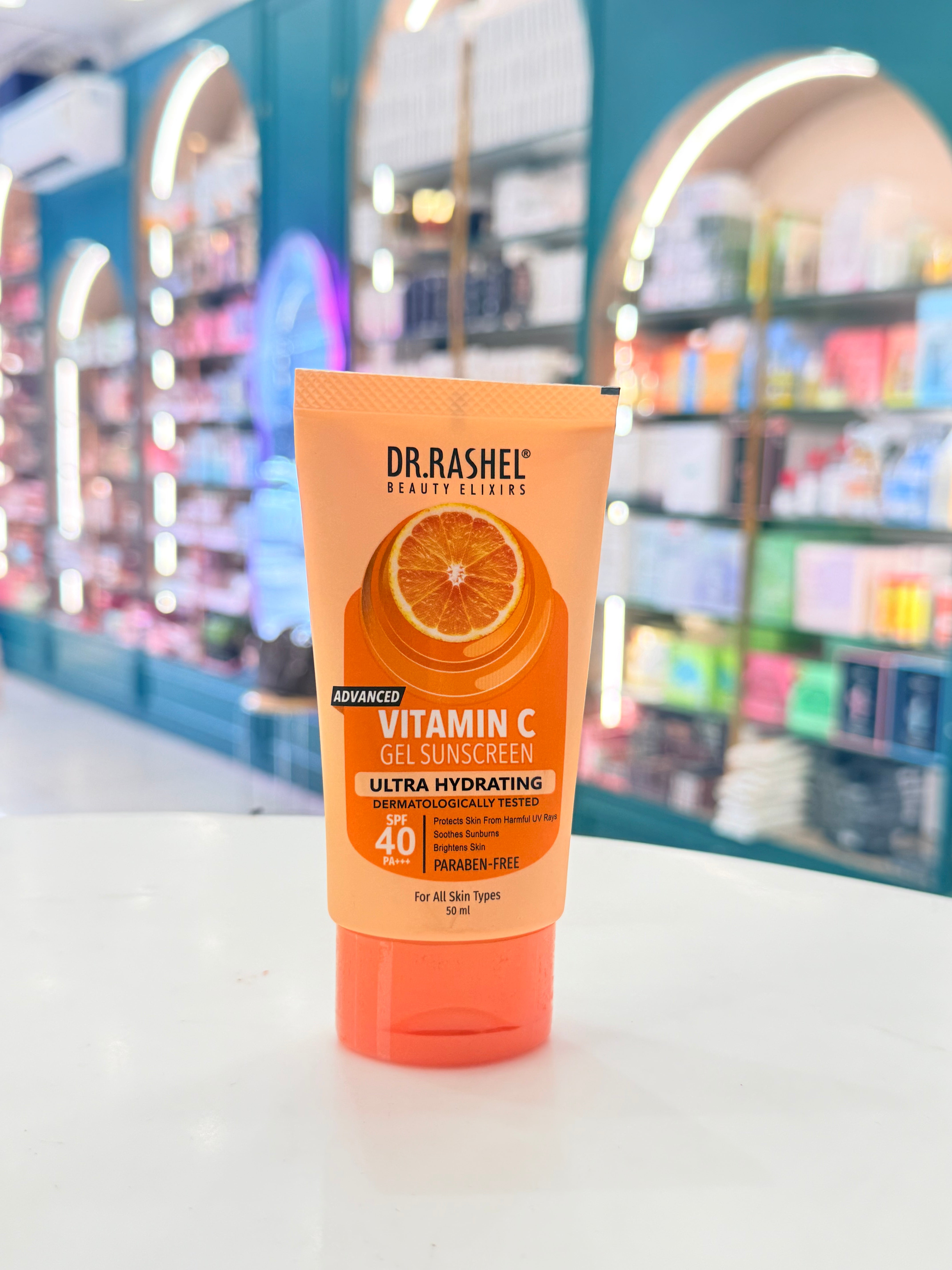 Dr. Rashel Advanced Vitamin C Gel Sunscreen SPF 40 PA+++ – Ultra Hydrating, Lightweight, No White Cast | 50ml