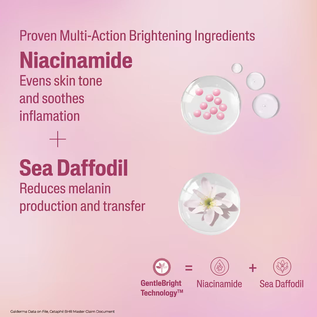 Cetaphil Bright Healthy Radiance Brightness Reveal Creamy Cleanser – Gentle Face Wash for Bright & Even Skin Tone (100g)