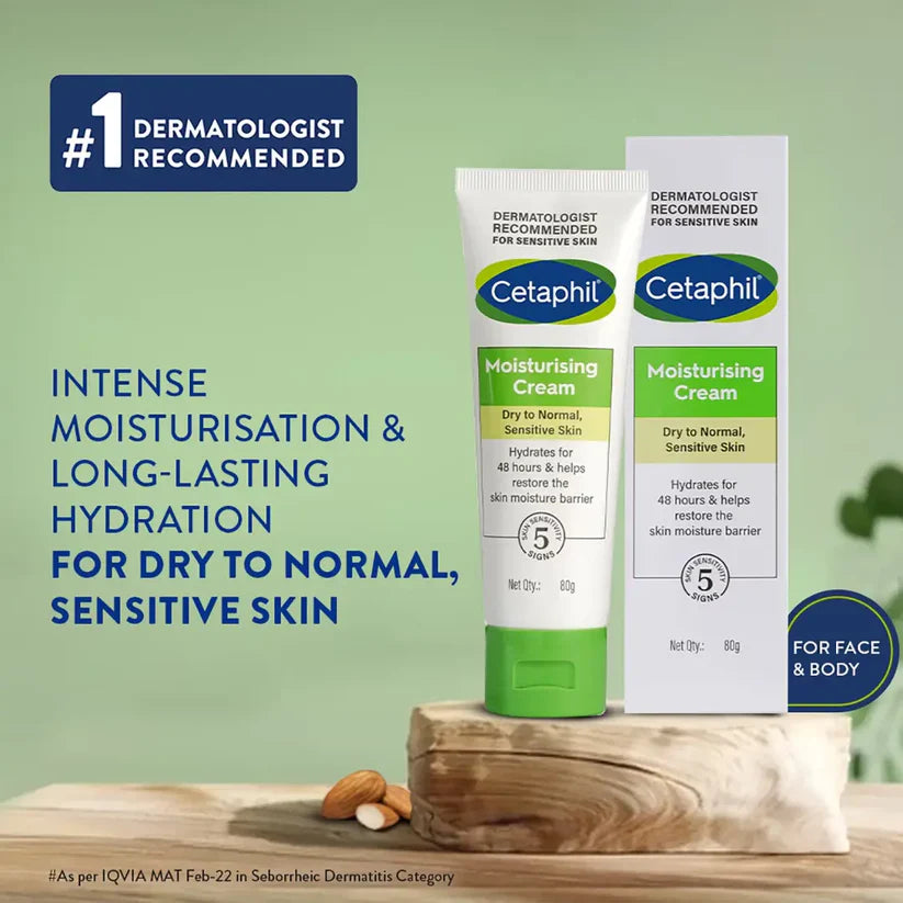 Cetaphil Moisturising Cream – Hydrating Face & Body Cream for Dry to Normal Sensitive Skin (80g)