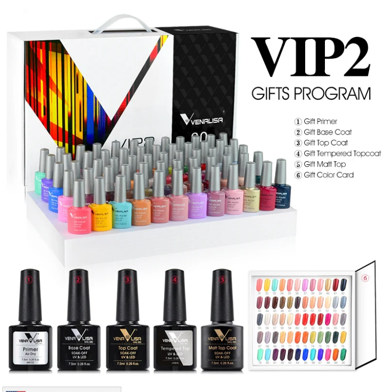 VIP2 Gel Polish Kit 65PCS  HEMA Free