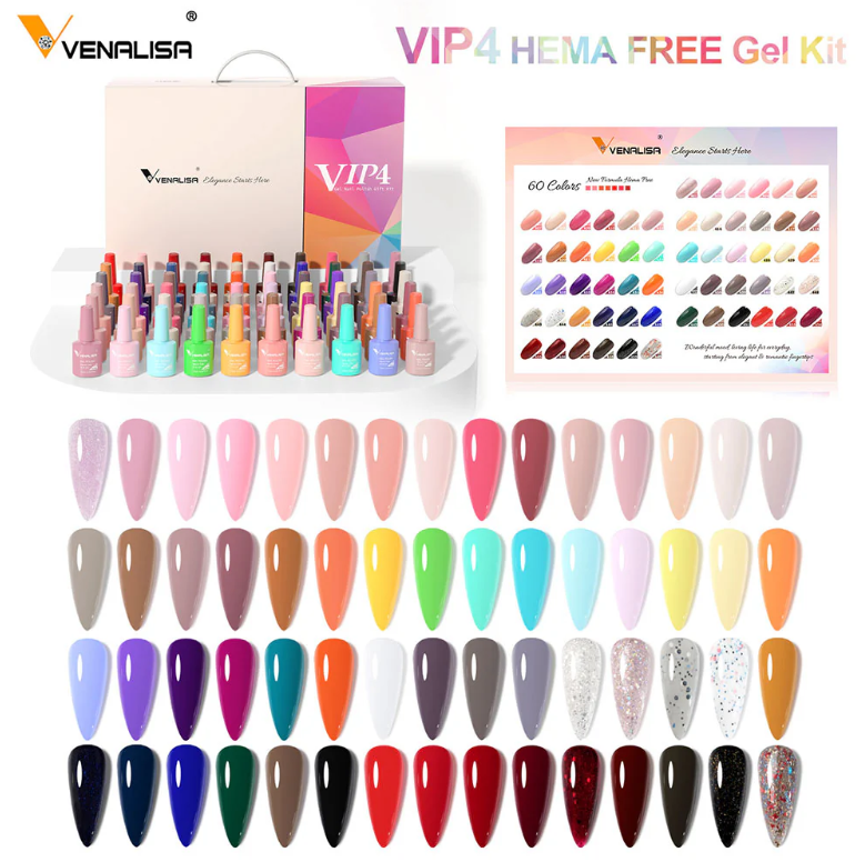 VIP4 Gel Polish Kit 65PCS  HEMA Free