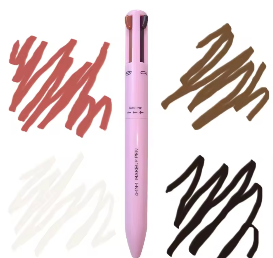 4 IN 1 Makeup Pen Eyeliner for Highlighter, Lip Liner & Eyebrow  (100% Working And Authentic)