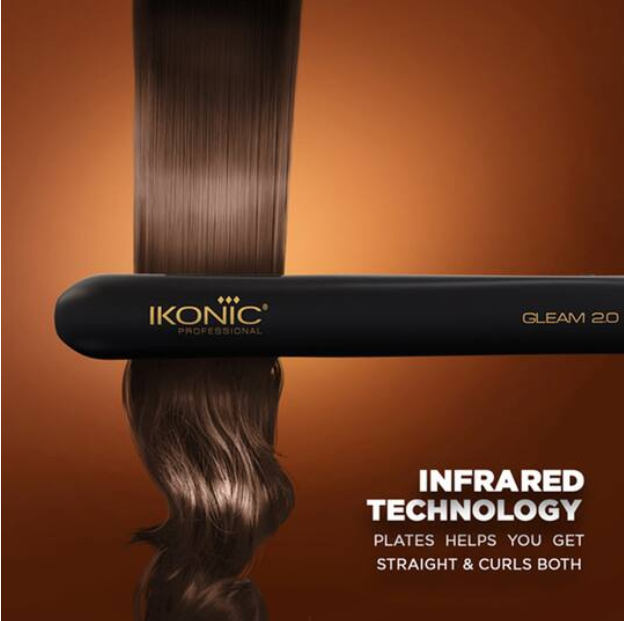 Ikonic Professional Gleam Hair Straightener (Black & Rose Gold)