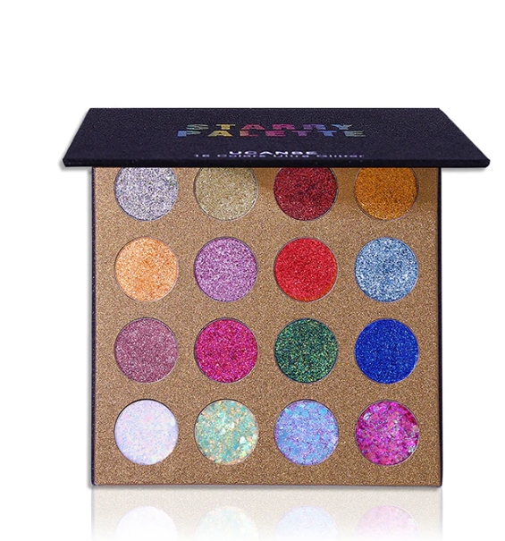 UCANBE STARRY PALETTE-Pro 16 Colors Glitter Eyeshadow Palette - Professional