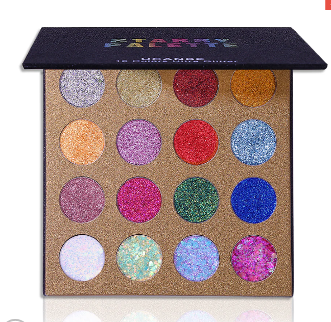 UCANBE STARRY PALETTE-Pro 16 Colors Glitter Eyeshadow Palette - Professional