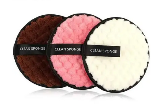 Cotton Makeup Remover Pads for Washable Face Clean Sponge Makeup Remover (set of 3 }