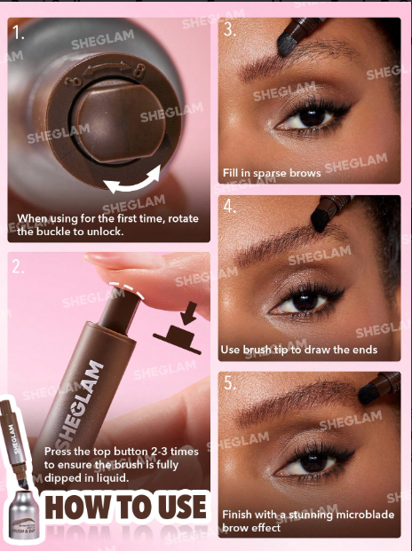 Sheglam Brow-Fection Angled Brush & Dip-Chocolate VEGAN