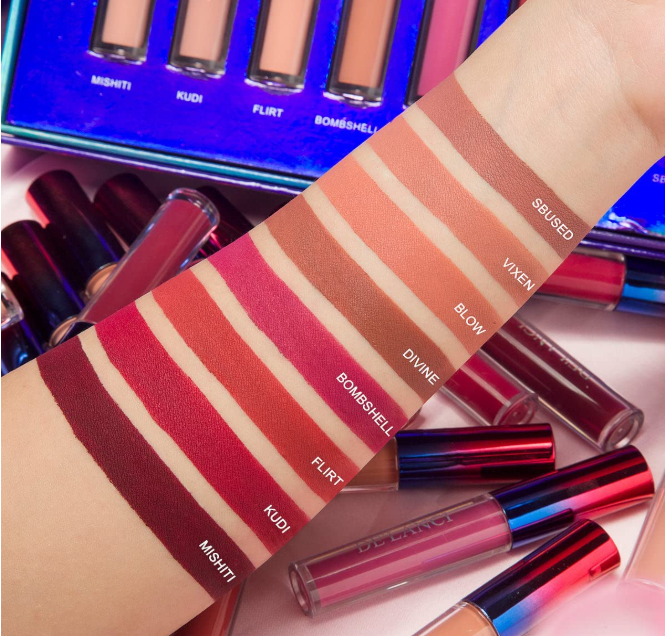 DELANCI Professional Liquid Matte Lipstick Set Nude Waterproof Lipsticks 8 colors