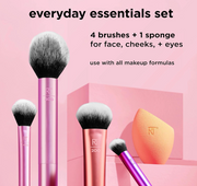 REAL TECHNIQUES By Sam & Nic Everyday Essentials For Blush + Foundation + Shadow + Highlighter + Concealer, Multicolour