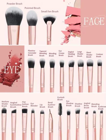 MAANGE 20-Piece Professional Makeup Brush Set – Face & Eye Makeup Brushes with Soft Synthetic Bristles