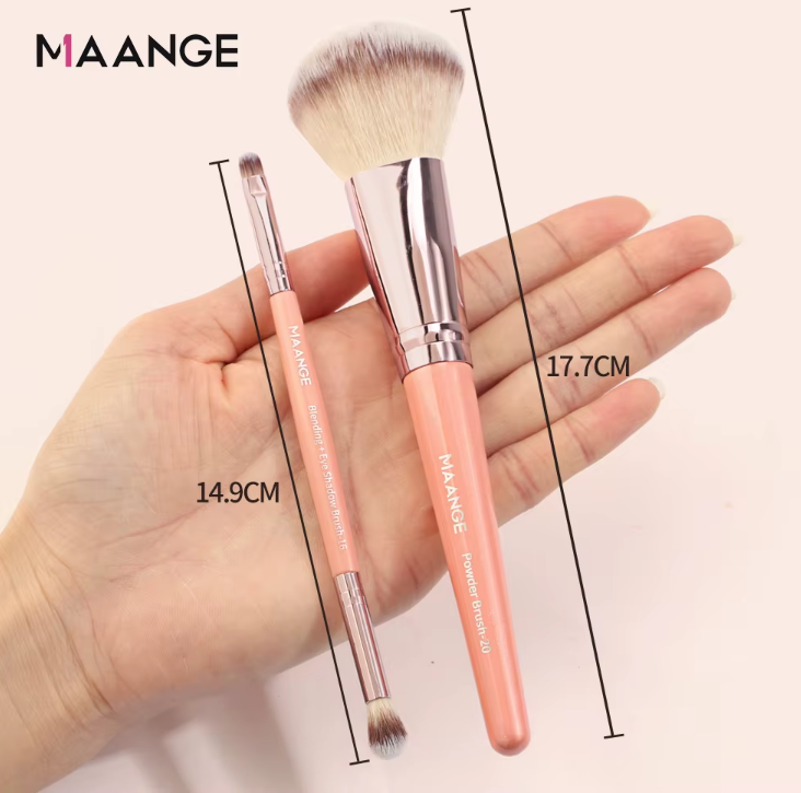 MAANGE JANNAT 23PCS Makeup Brush Set – Beginner to Pro Level MUA Kit | Coffee Fiber Nylon Brushes for Foundation, Concealer, Powder, Eyeshadow, Eyebrow & Eyelash | Professional 23 Pc Set