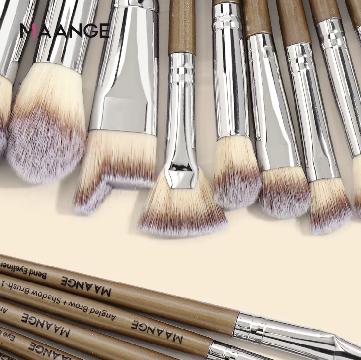 MAANGE JANNAT 23PCS Makeup Brush Set – Beginner to Pro Level MUA Kit | Coffee Fiber Nylon Brushes for Foundation, Concealer, Powder, Eyeshadow, Eyebrow & Eyelash | Professional 23 Pc Set