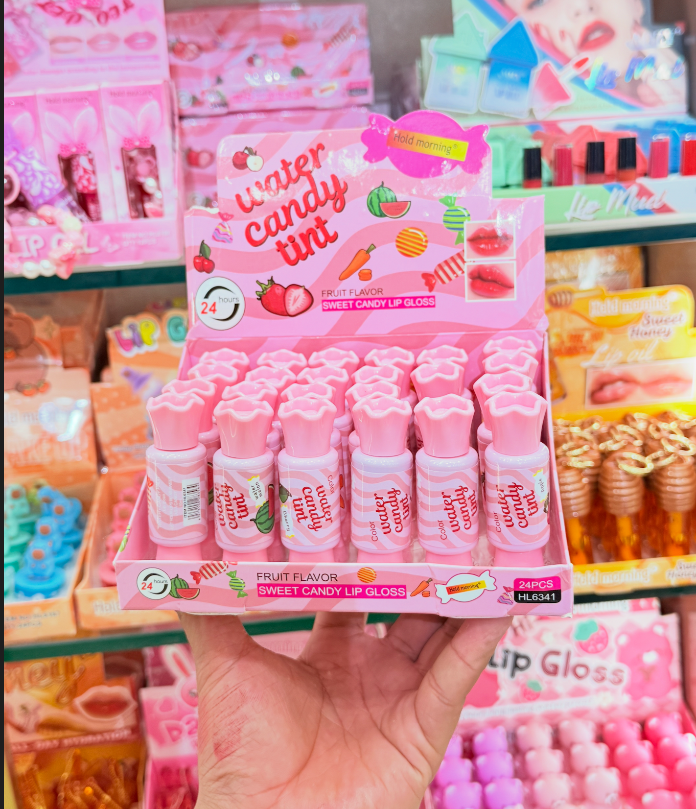 Candy Tint Lip Gloss – Pack of 24 PCS 🍓 | 6 Shades Bulk Set (Wholesale Only) | 💸 Sell each piece separately &amp; maximize your profit margins