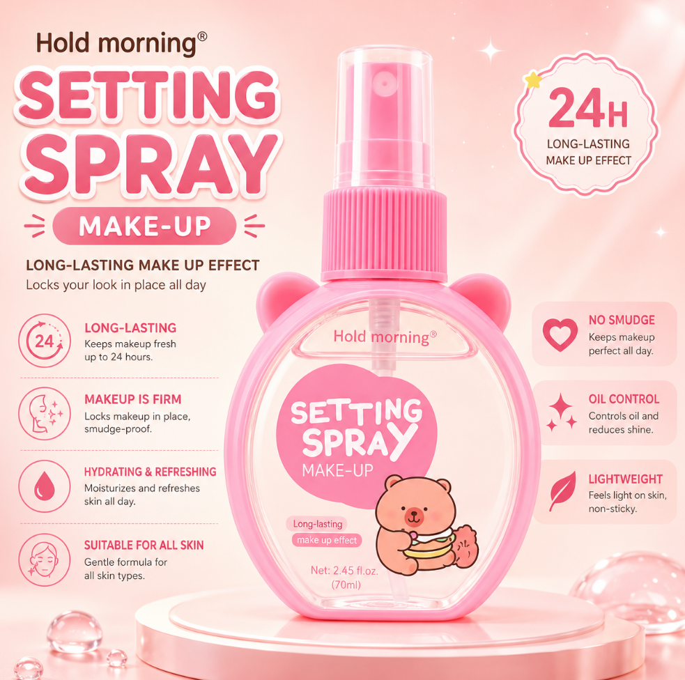 Hold Morning Makeup Setting Spray | Long Lasting | Waterproof | Oil Control | Hydrating | Makeup Fixer Spray | 1 Pc