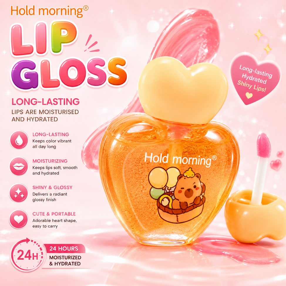Hold Morning Color Changing Lip Gloss | Moisturizing | Long Lasting | Hydrating | Heart-Shaped Lip Gloss | 1 Pc