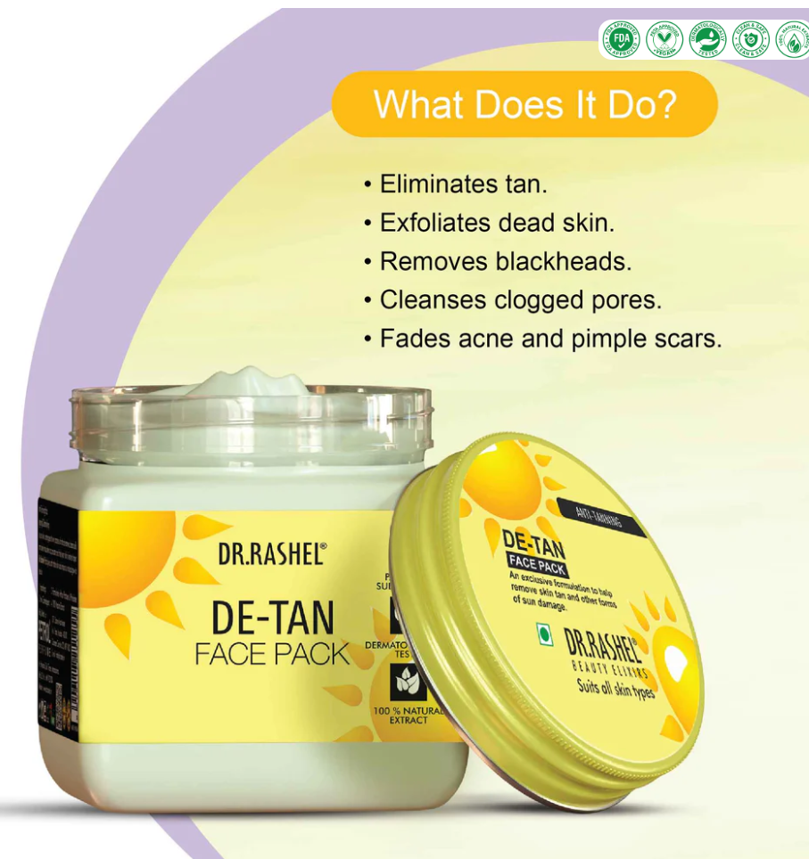 DR RASHEEL Detan Face Pack - 380 ml - tanning removal pack