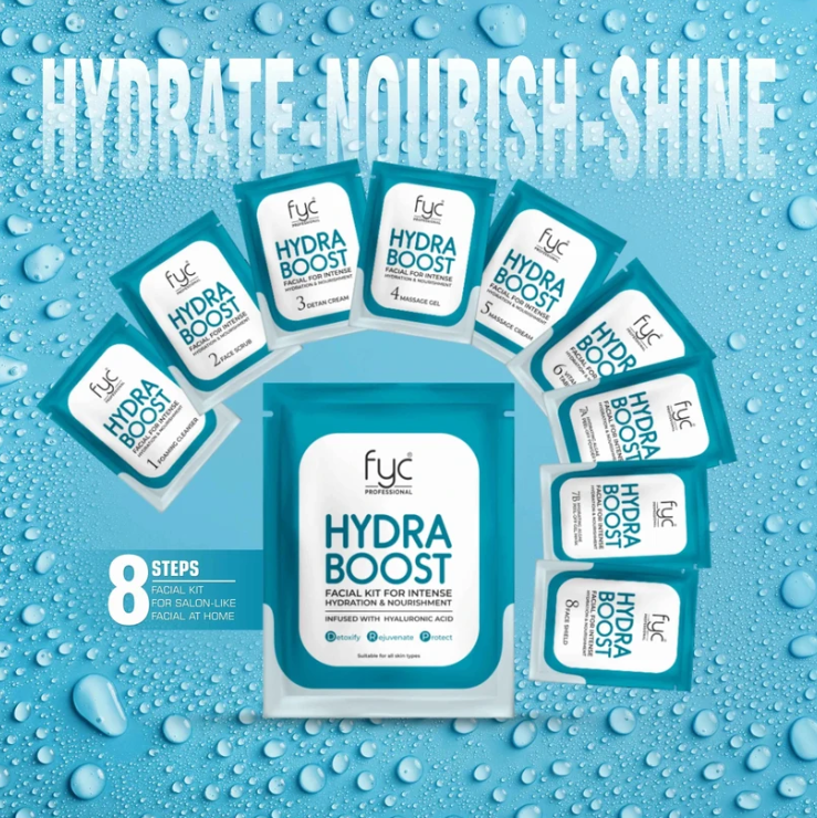 FYC Hydra Boost Facial Kit – Intense Hydration & Nourishment | 8-Step Facial Kit