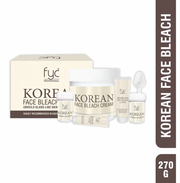 FYC Professional Korean Face Bleach Cream – 270g | Korean Face Bleach with Post-Bleach Lotion & Activator