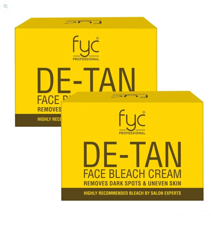 FYC Professional De-Tan Face Bleach Cream – Helps Remove Dark Spots & Uneven Skin Tone 270G - 1 PACK