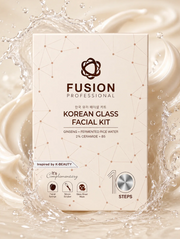 Fusion Professional Korean Glass Facial Kit – 10 Steps | Ginseng, Fermented Rice Water, Ceramide & Vitamin B5