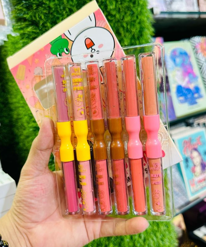 Kawaii 2in1 Shiny Lipgloss (SET OF 6)