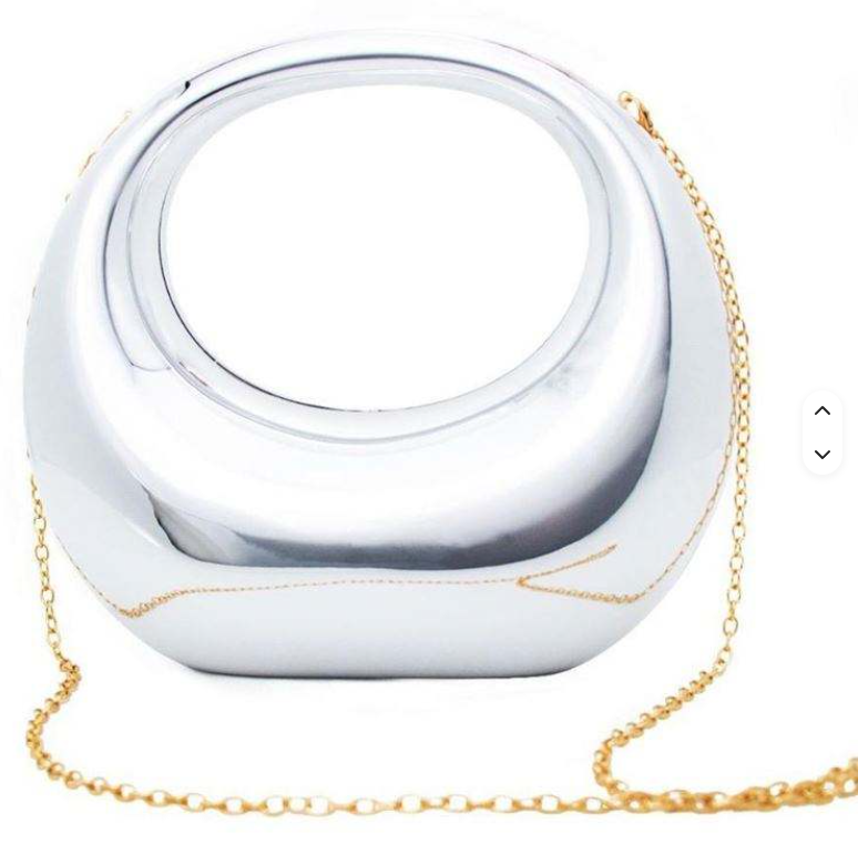 Luxury Mirror Finish Oval Handbag – Premium Metallic Shoulder Bag for Women