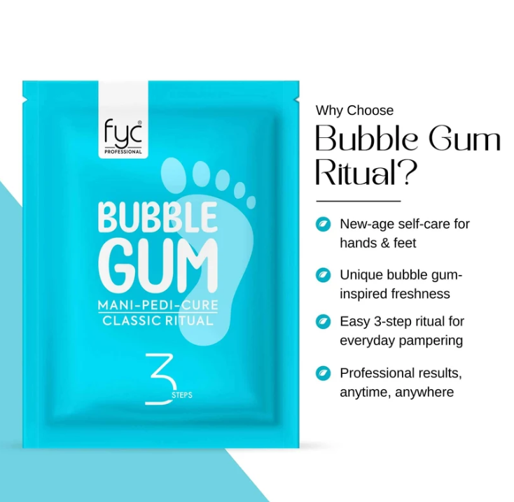 FYC Professional Bubble Gum Mani-Pedi Cure – 3-Step Foot & Hand Care Kit