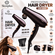 Skinplus Professional Hair Dryer UM-6869 | 2200W Powerful AC Motor with 2 Nozzles