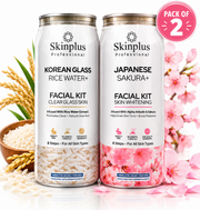 Karwa Chauth Special – Skinplus Professional Facial Kit Combo Pack of 2 | Korean Glass Rice Water+ & Japanese Sakura+