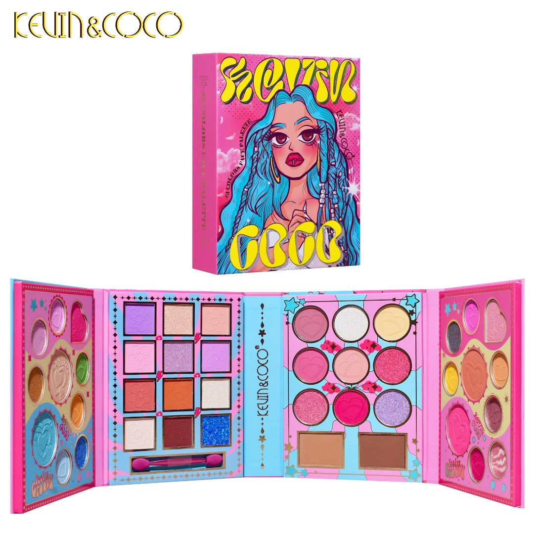 KEVIN&COCO 43 COLOR FACE PALLETE | ALL IN ONE MAKEUP KIT