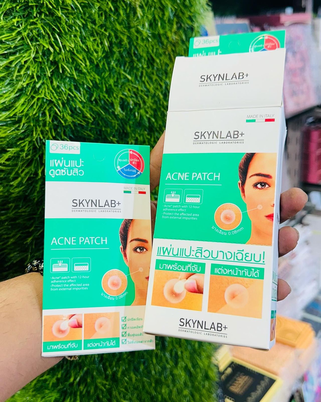 SKYNLAB+ Pimple Patch Hydrocolloid, Pimple Patches, 36 Acne Patches, Acne Plaster, Pimple Acne Patch Plaster in Two Sizes: 24 x 12 mm Diameter and 48 x 0.8 mm Diameter