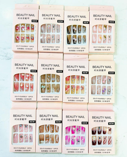 BRIDAL Fake Nails (Pack of 12 sets)