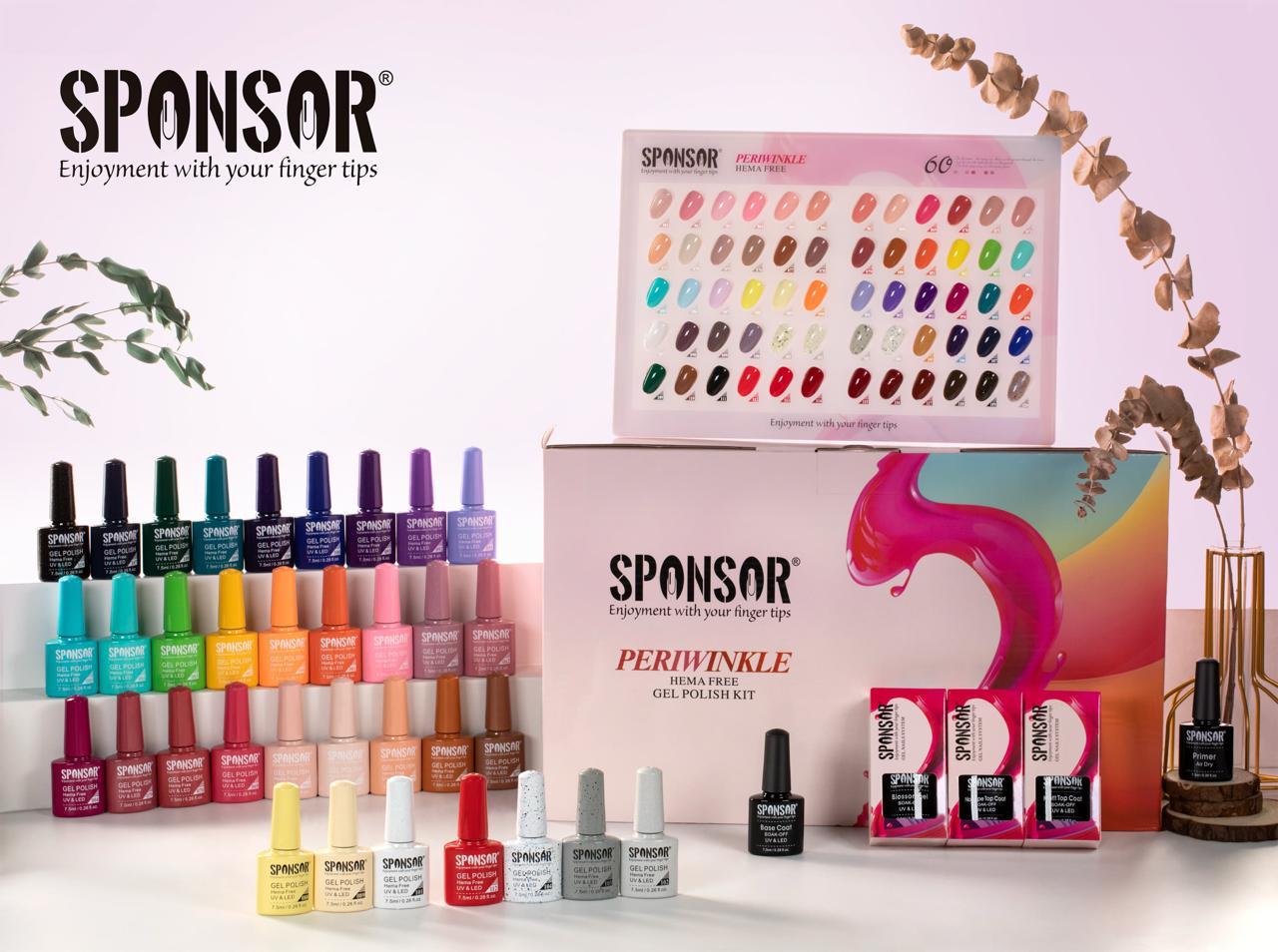 🎨 Sponsor Periwinkle HEMA FREE Gel Polish Kit – 60 Shades | Base Coat, Top Coat, Matte Coat, Primer & Blossom Gel Included 💅✨