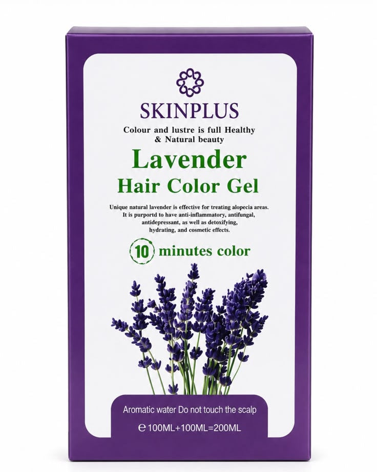 SkinPlus Lavender Hair Color Gel Travel Pack | 10-Minute Hair Color | Long-Lasting Grey Coverage | 200ml (100ml + 100ml)