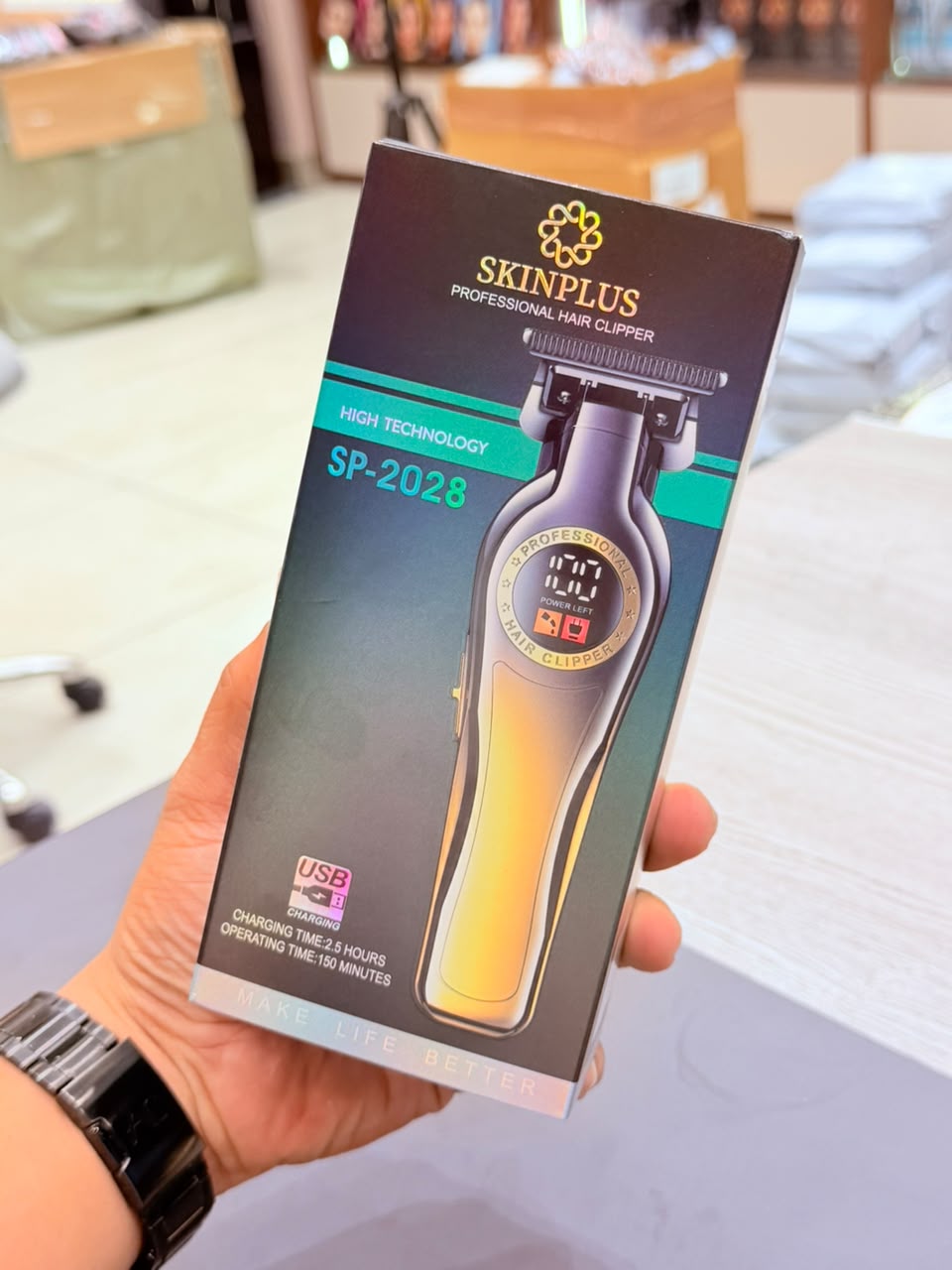 SKINPLUS SP-2028 Professional Hair Trimmer with Digital Display | USB Rechargeable Hair Trimmer | 6 Months Guarantee