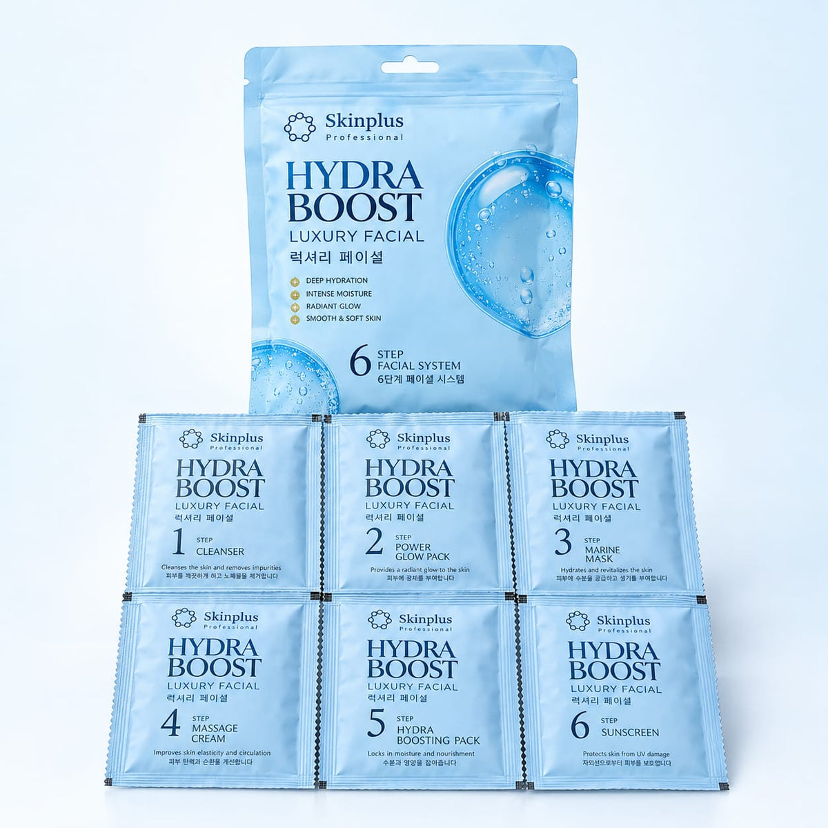 Skinplus Professional Hydra Boost 6-Step Luxury Facial Kit – Deep Hydration & Radiant Glow