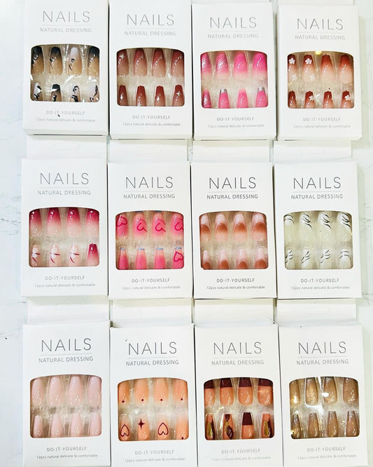 NEW Fake Nails (Pack of 12 sets) SET B