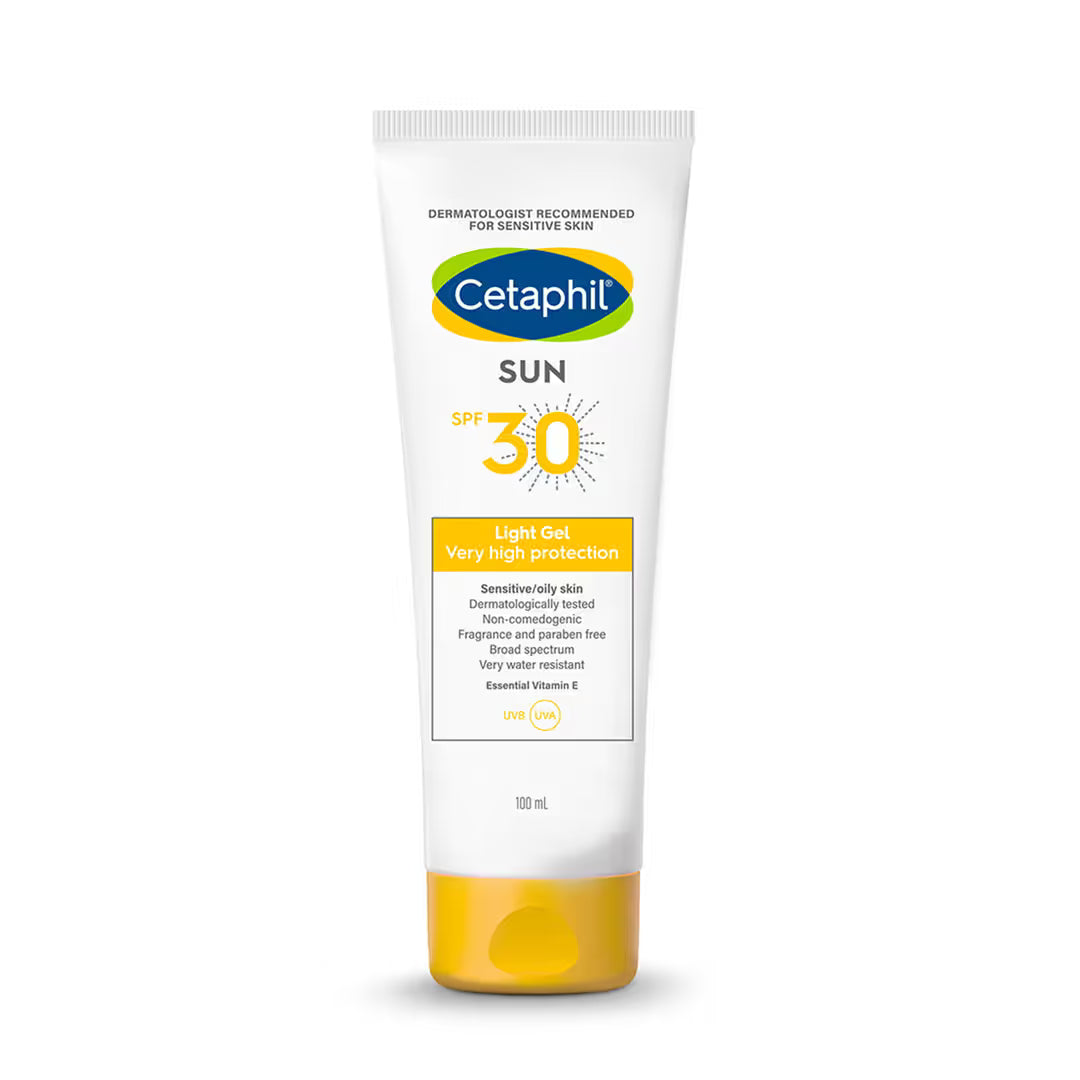 Cetaphil Sun SPF 30 Light Gel Sunscreen – Very High Protection for Sensitive & Oily Skin