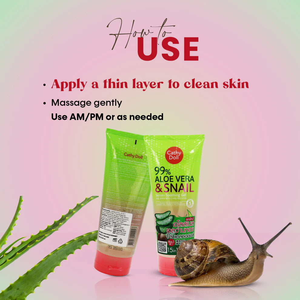Cathy Doll 99% Aloe Vera & Snail Serum Soothing Gel