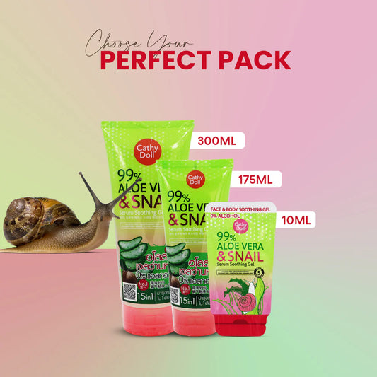 Cathy Doll 99% Aloe Vera & Snail Serum Soothing Gel
