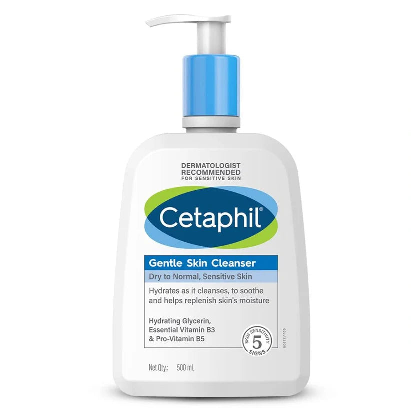 Cetaphil Gentle Skin Cleanser 500ml – Hydrating Face Wash for Dry to Normal & Sensitive Skin | With Glycerin, Vitamin B3 & Pro-Vitamin B5