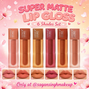 BUNDLE HUDAMOJI Lip Gloss Smootch Set of 6 – Ultra Glossy Long Lasting Shades | Unbelievable Price ₹799
